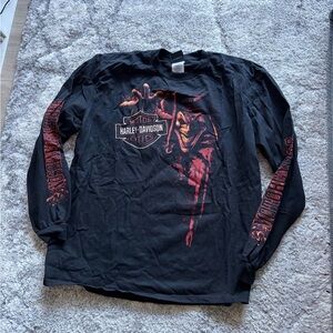 Harley-Davidson Black Long Sleeve with Red Graphics